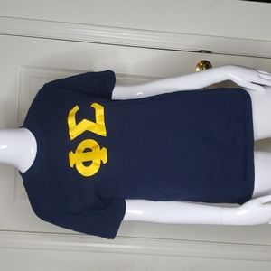🤯3/$12 Phi Sigma College Sorority Blue T-Shirt Size Small